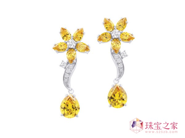 Flor Hada系列艷黃晶鉆耳環(huán)